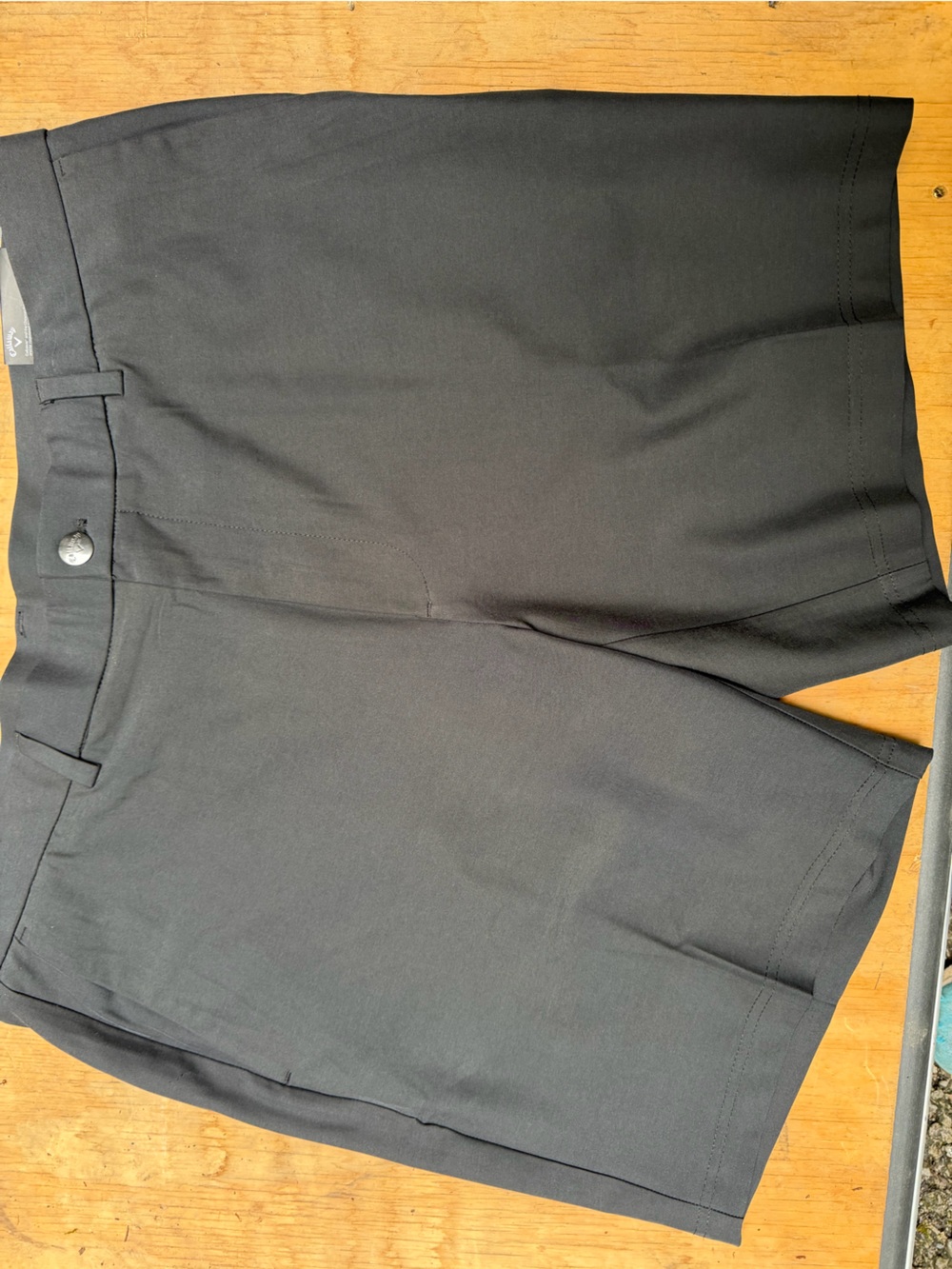 Callaway Black Golf Shorts with Branded Button